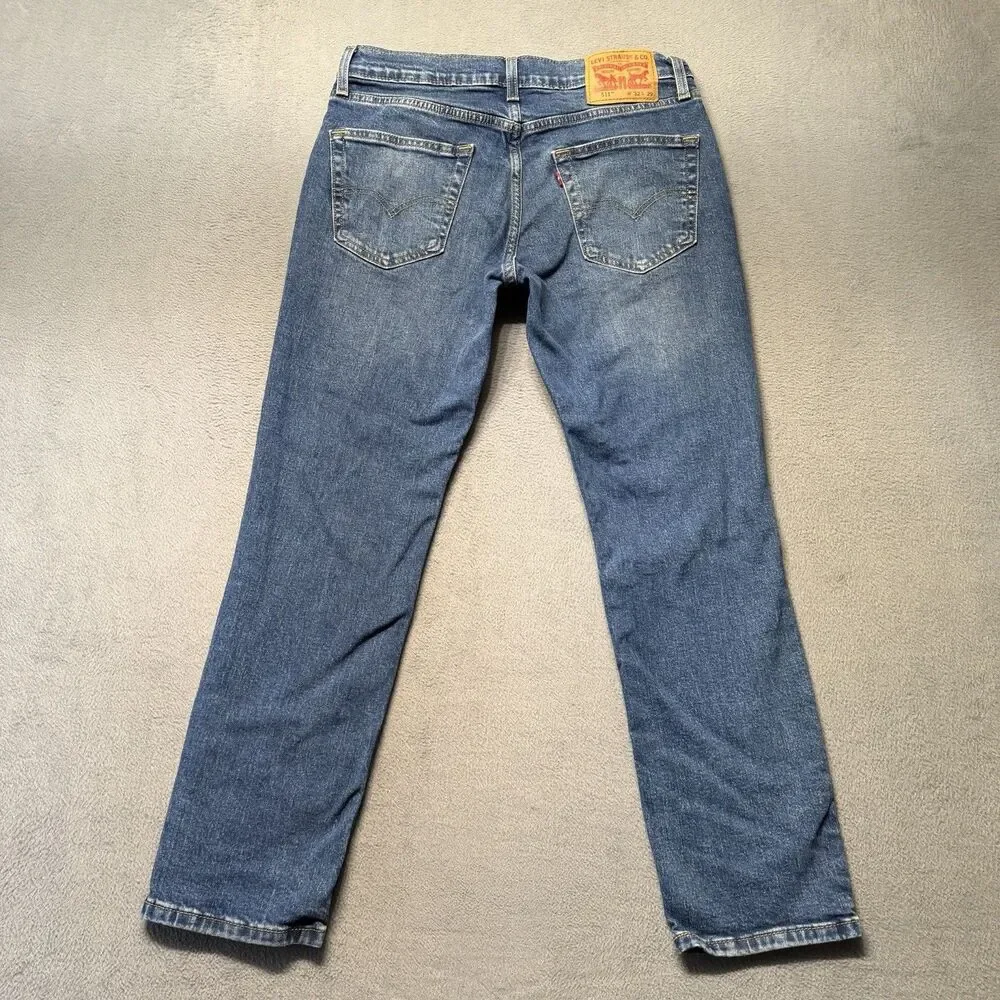 Levis 511 Mens 32x29 Slim Fit Straight Leg Blue Jeans Medium Wash Denim Casual
